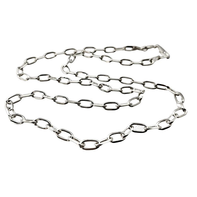 JOYAS MYTOKE - Cadena Collar Eslabon Limada Plata 925 60cm Hombre Mujer