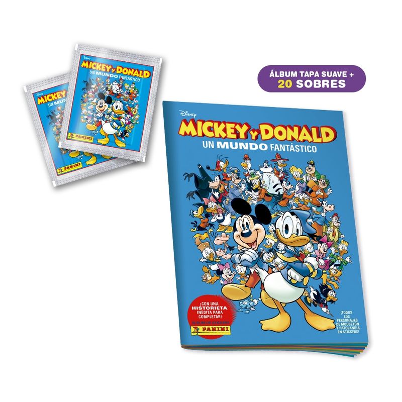 PANINI - Pack Mickey y Donald (Álbum + 20 Sobres)