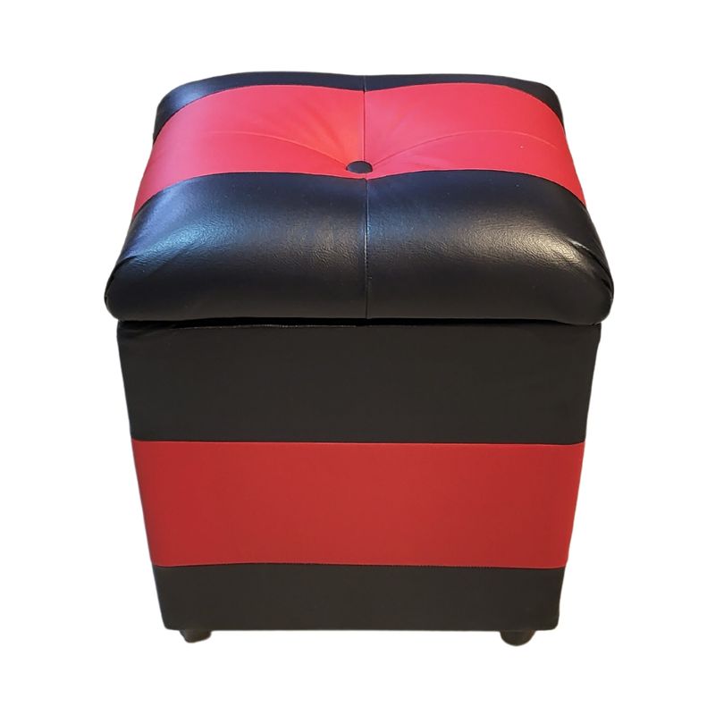 GENERICO - Pouf Baul Bicolor Eco Cuero 40x33x50 Rimar