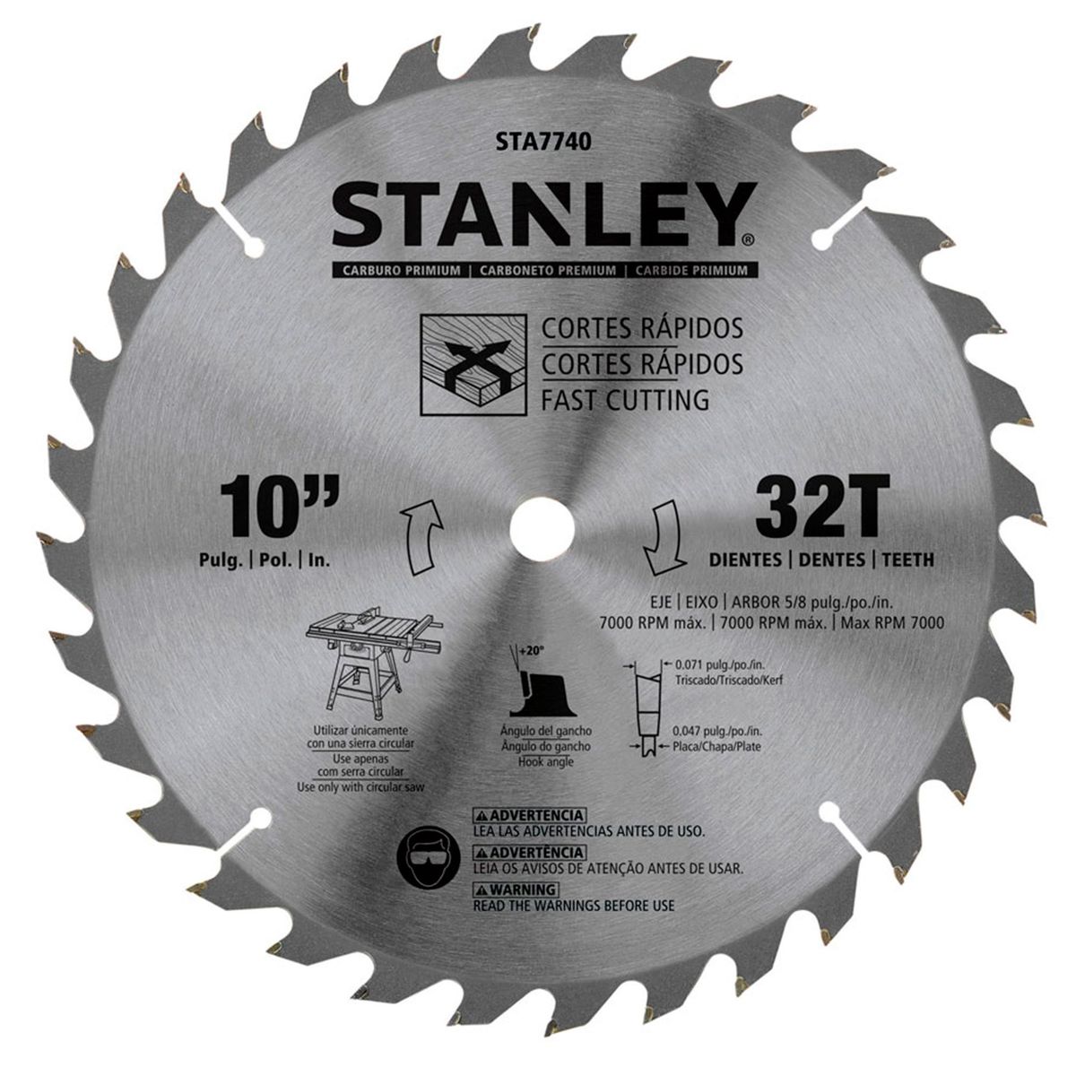 STANLEY - Disco Sierra 10' 32 dientes eje 5/8' Stanley STA7740