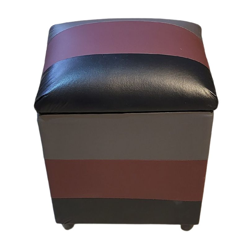 GENERICO - Pouf Baul Bicolor Eco Cuero 40x33x50 Rimar