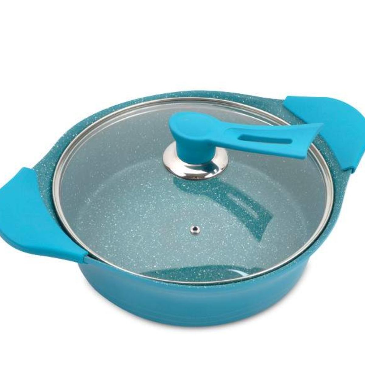 BOHLIER - Guisera de 28 cm de Aluminio con tapa de vidrio calipso