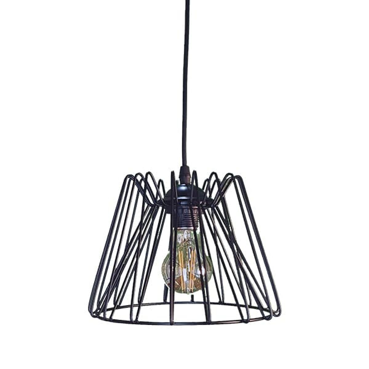 GENERICO - Lampara Colgante Jaula Rejilla De Hierro Industrial Retro