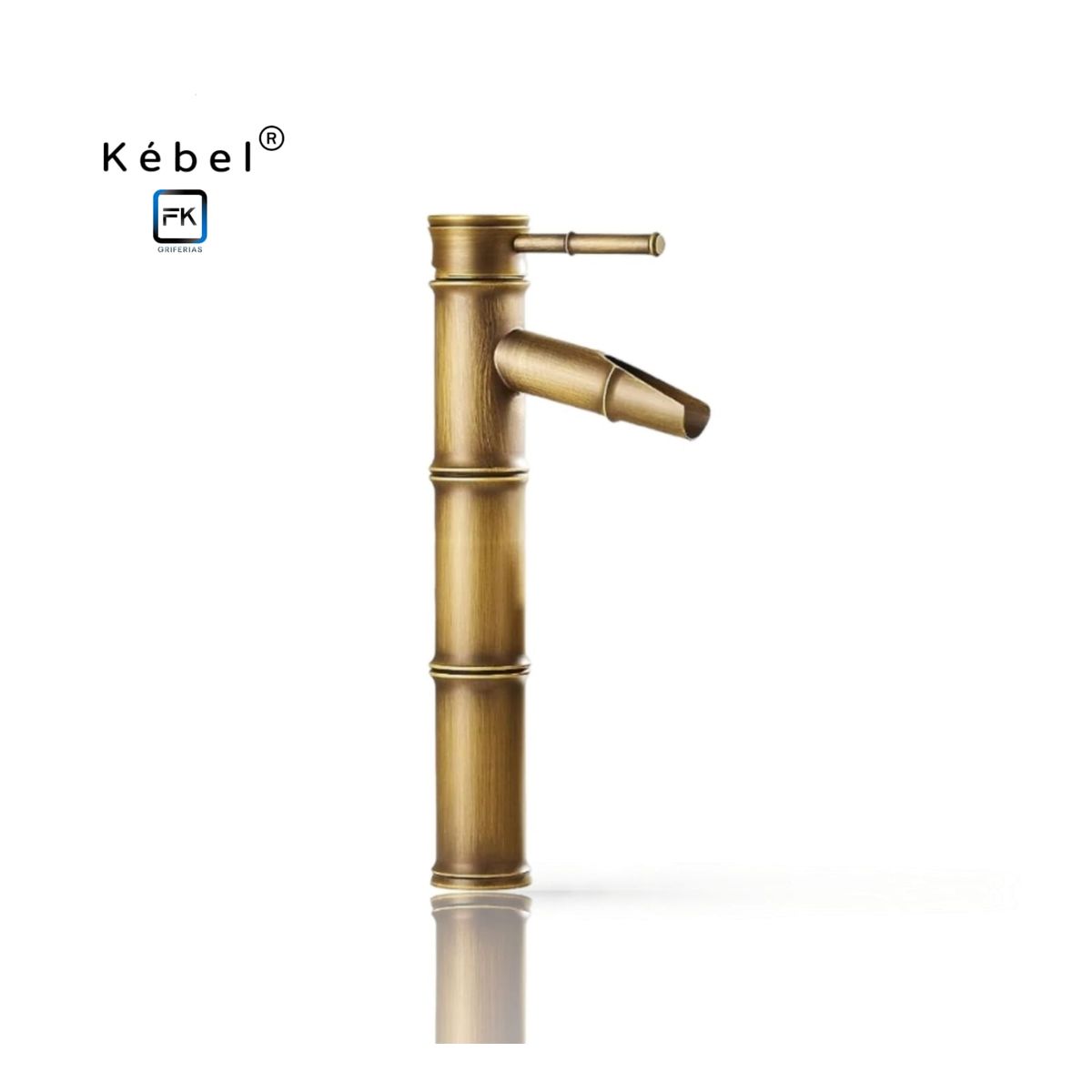 GENERICO - Llave Monomando Vanitorio Alta Rústica Bambú Kébel FK