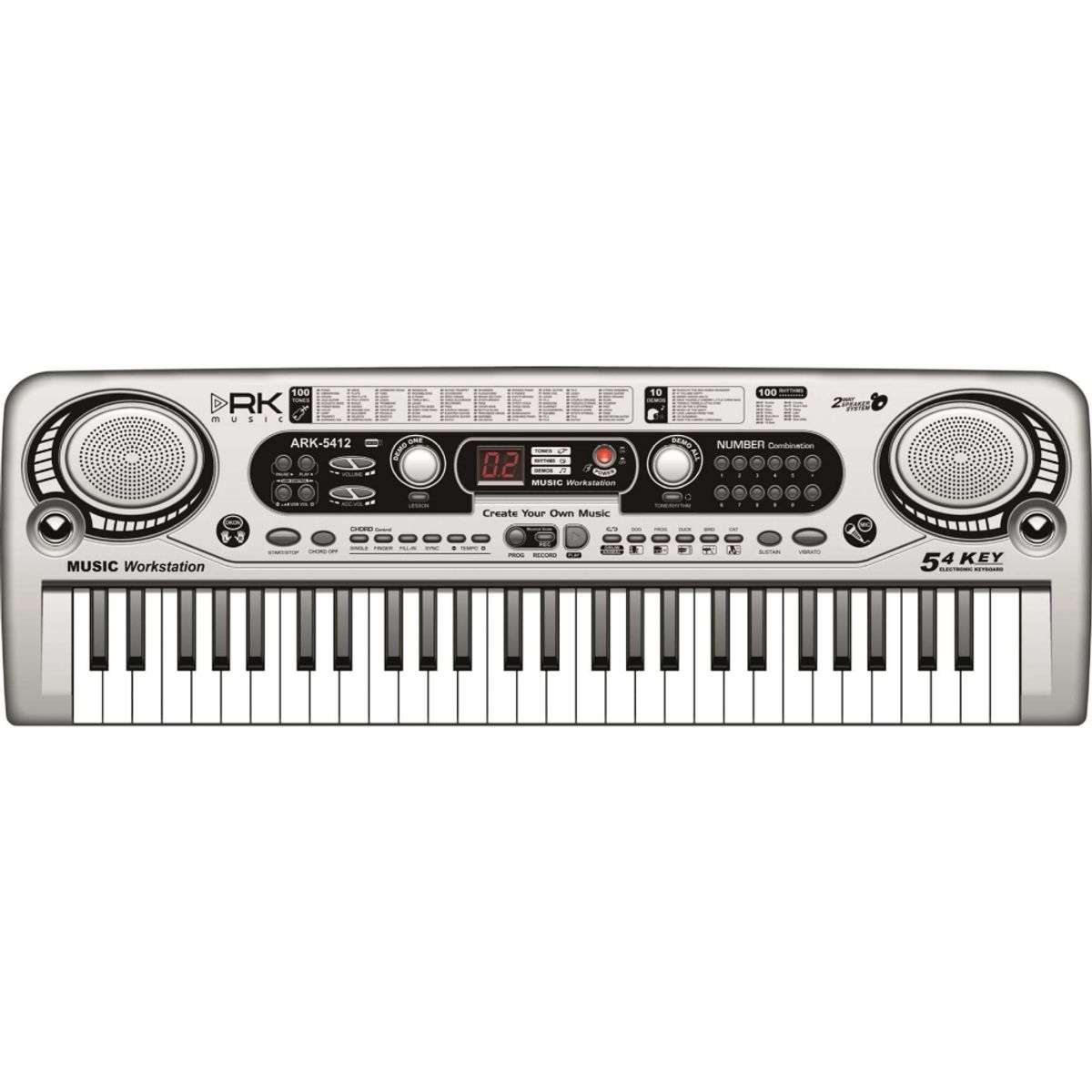 GEN - TECLADO INFANTIL 54 NOTAS COLOR GRIS