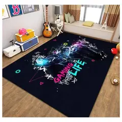 GENERICO - Alfombra Lisa Juvenil Infantil Gamer Diseño Gaming is Life 150x200 CM