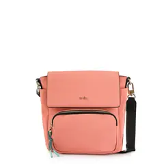 ZIOL - Cartera bandolera con tapa mediana lina coral