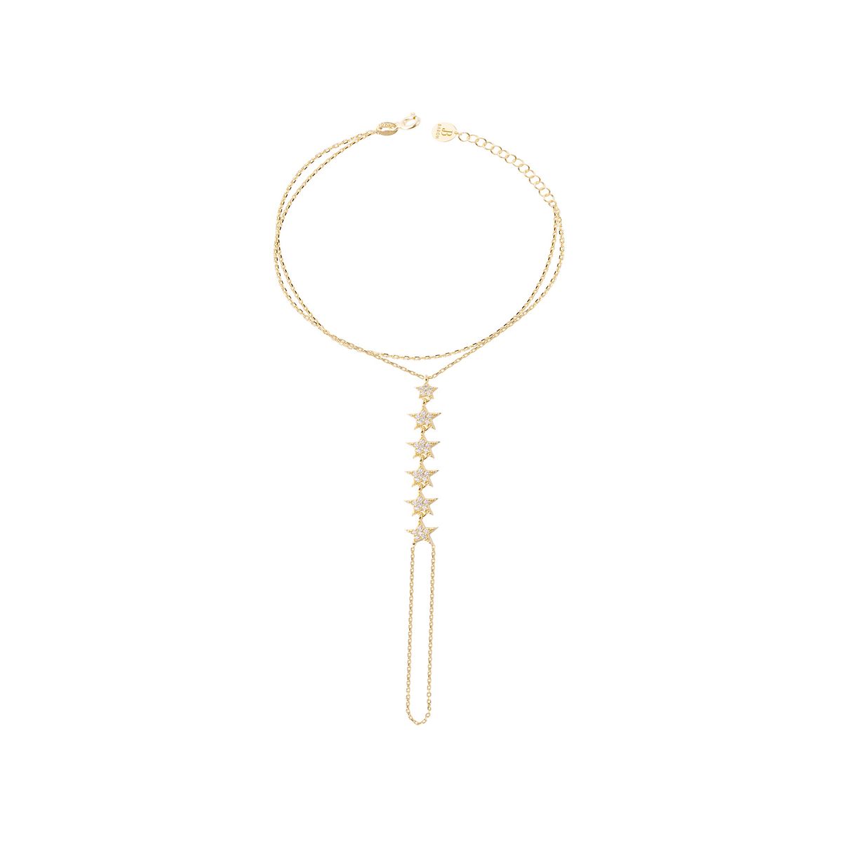 JB JOYAS BARON - Pulsera Plata Esterlina 925 Estrellas Colgantes Revestidas