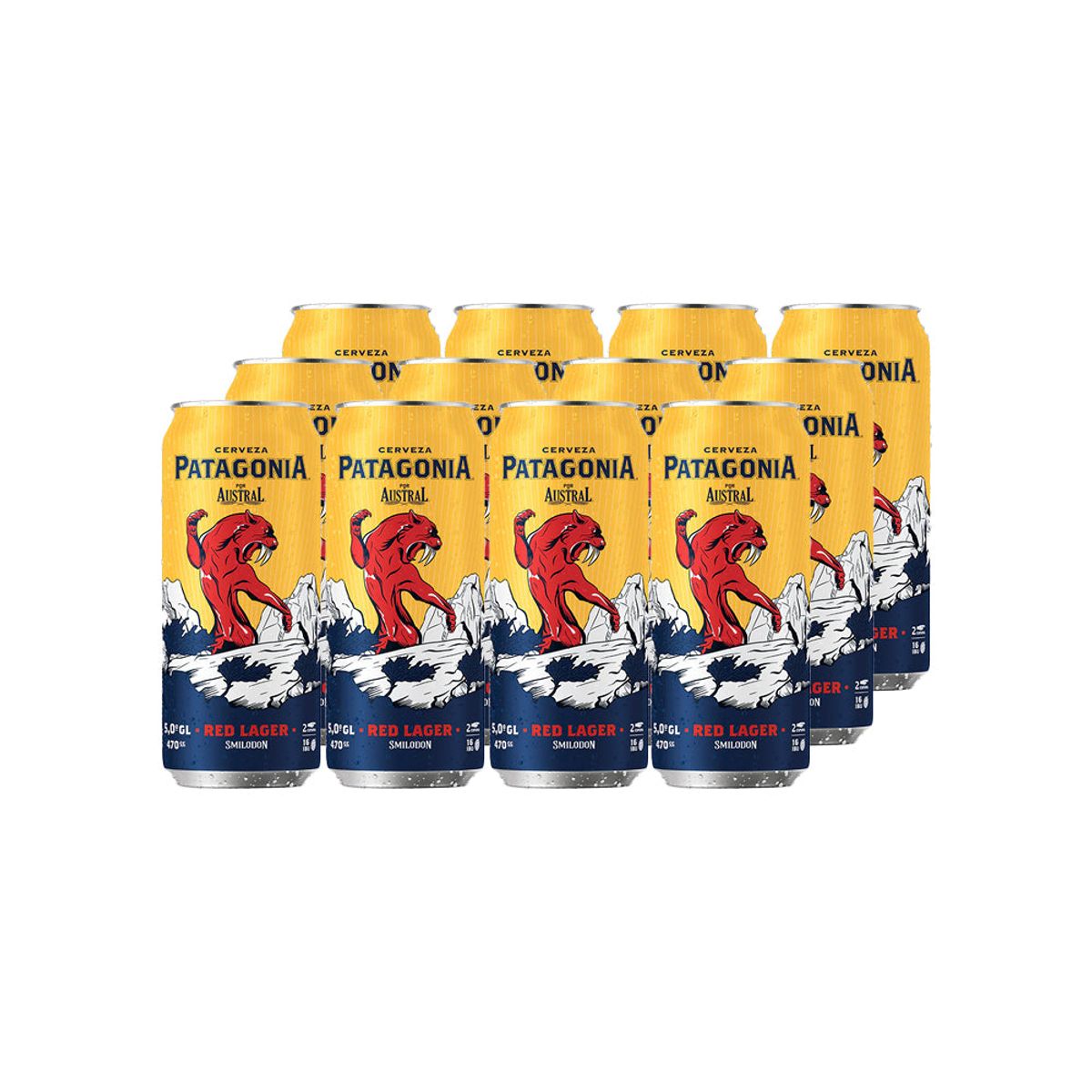 AUSTRAL - 12X Cerveza Austral Patagonia Red Lata 5° 470Cc