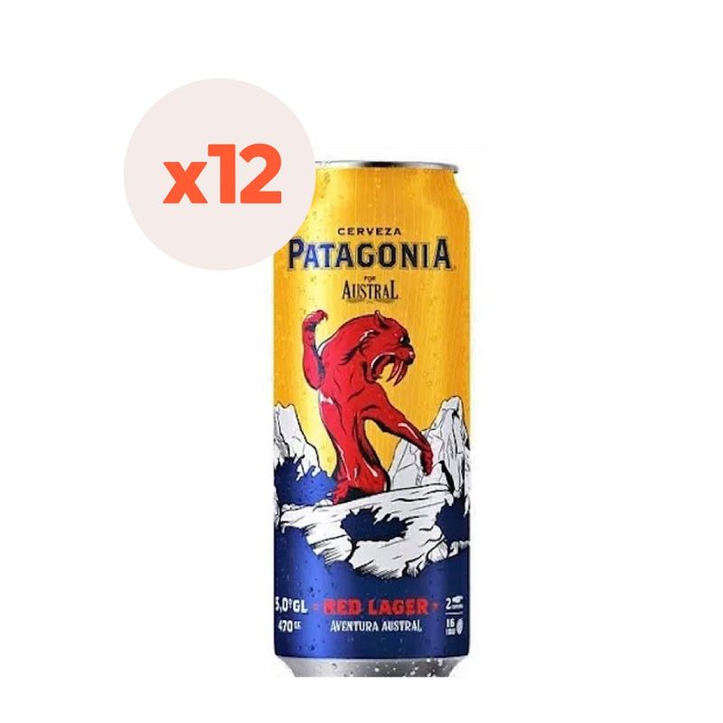 AUSTRAL - 12X Cerveza Austral Patagonia Red Lata 5° 470Cc