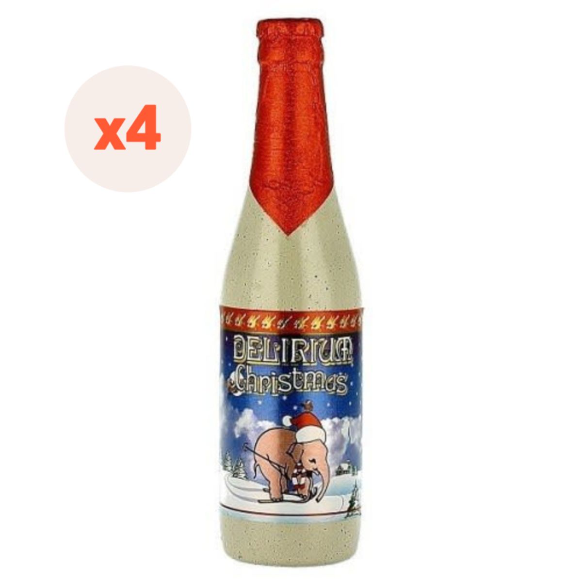 DELIRIUM - 4x Cerveza Delirium Christmas Botellin 10° 330cc