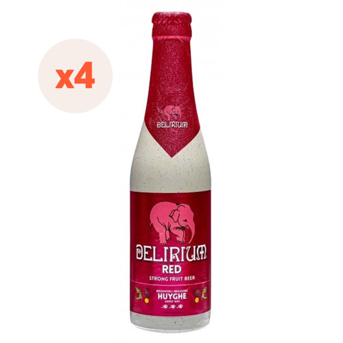 DELIRIUM - 4x Cerveza Delirium Red Botellin 8° 330cc