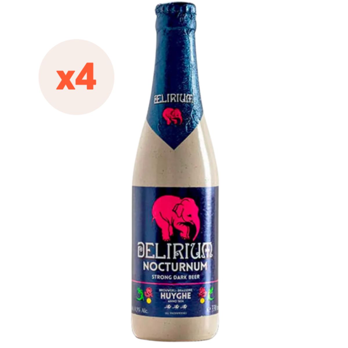 DELIRIUM - 4x Cerveza Delirium Nocturnum Botellin 8,5° 330cc