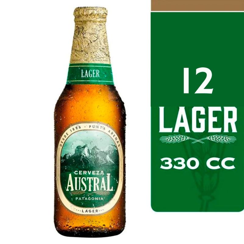 AUSTRAL - 12X Cerveza Austral Lager Botellín 4,6° 330Cc