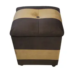 GENERICO - Pouf Baul Bicolor Felpa 40x33x45 Rimar