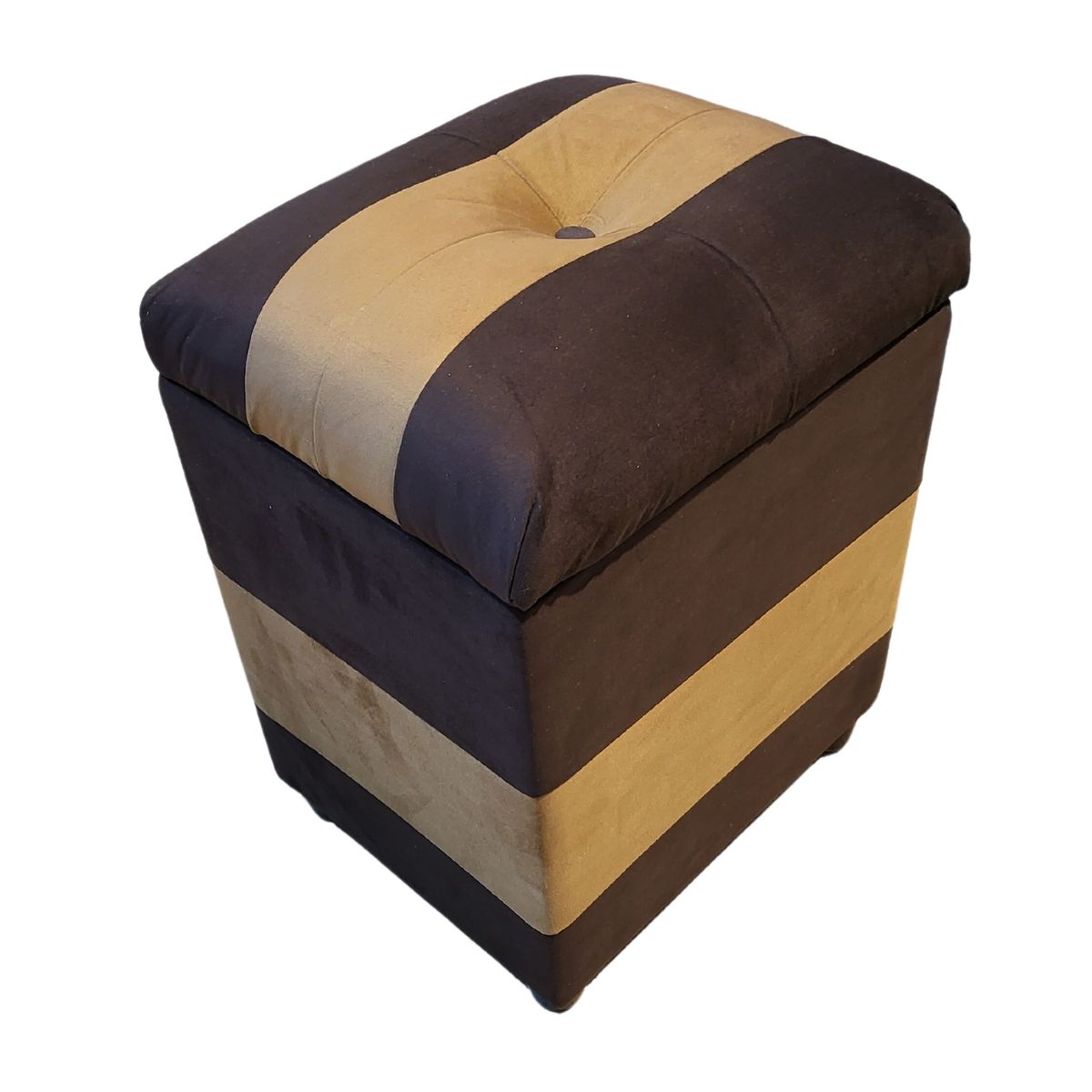 GENERICO - Pouf Baul Bicolor Felpa 40x33x45 Rimar