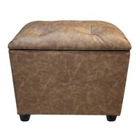 Baúl Botone Miel Eco Cuero 60x40x50x40 Muebles Rimar