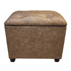 GENERICO - Baúl Botone Miel Eco Cuero 60x40x50x40 Muebles Rimar