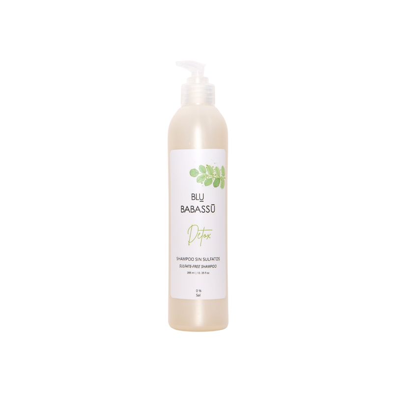 BLU BABASSU - Shampoo  Detox Sin sulfatos pelo graso con Aceite de Babassu 395 ml.