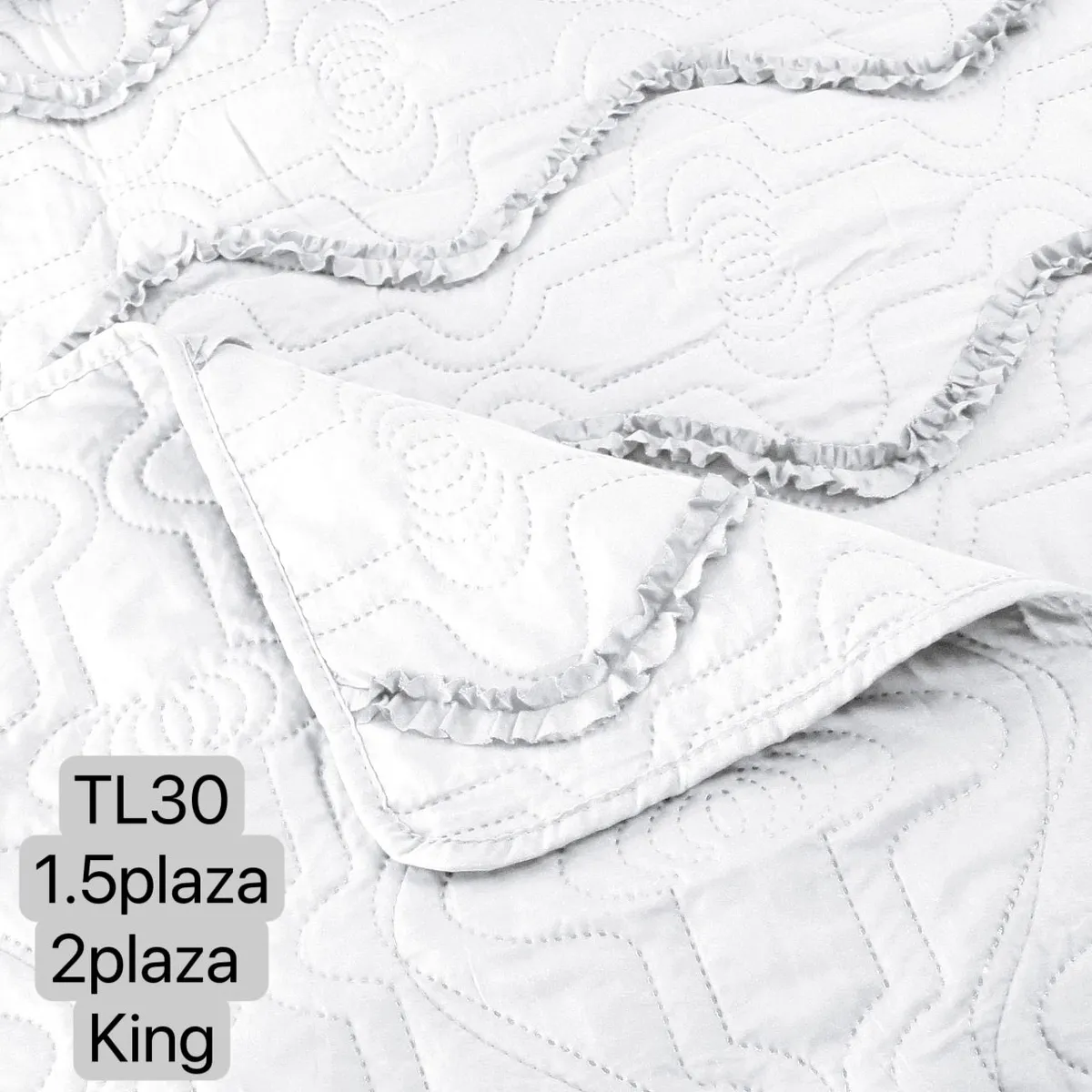 ANGELES DEL HOGAR - cubrecama de verano con fleco 2 plazas Blanco