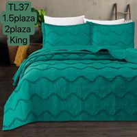 Cubrecama de verano con fleco King Turquesa