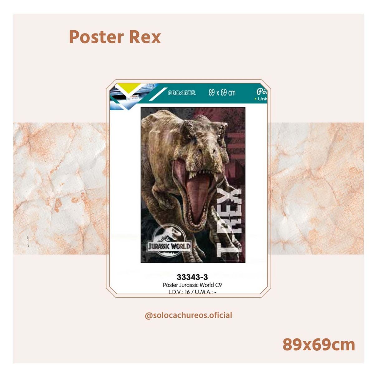 GENERICO - Poster Jurasic Worl Rex  89x96cm