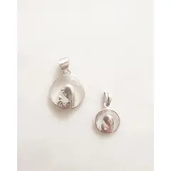 JOYAS VALDES GARCIA - Medalla Virgen Niña cristal y plata 12mm