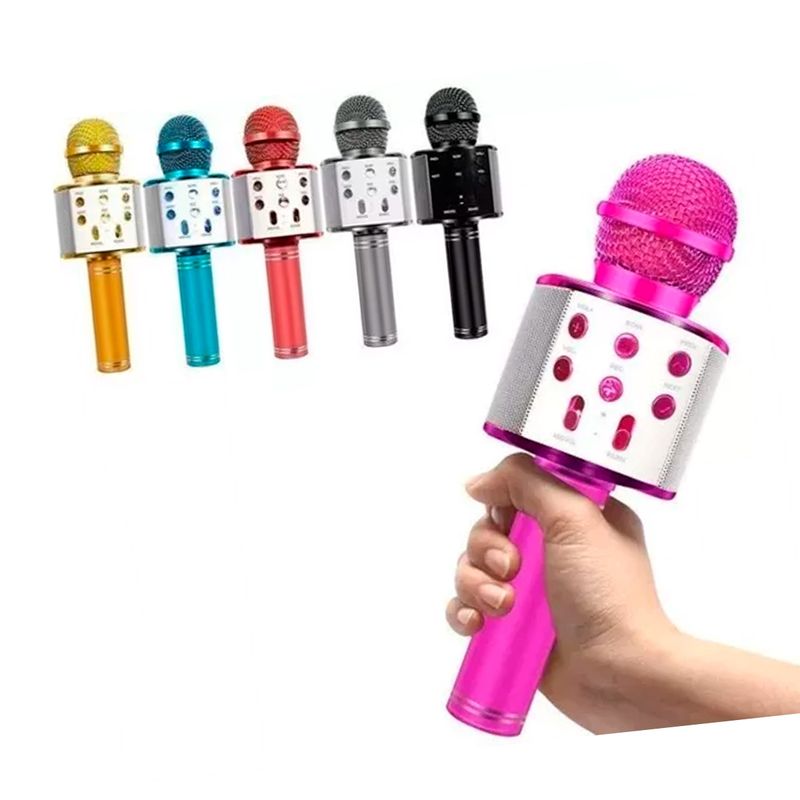GENERICO - Micrófono Karaoke azul Mini Parlante Portátil