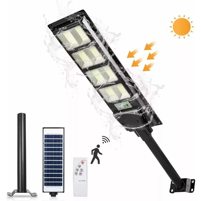 BLUEDREAMER - Lámpara Solar Exterior 120w 1500 Lumens Con Control Remoto.