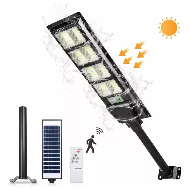 BLUEDREAMER - Lámpara Solar Exterior 120w 1500 Lumens Con Control Remoto.