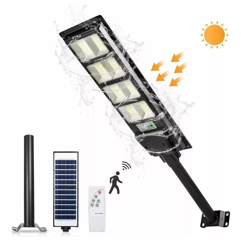 BLUEDREAMER - Lámpara Solar Exterior 120w 1500 Lumens Con Control Remoto