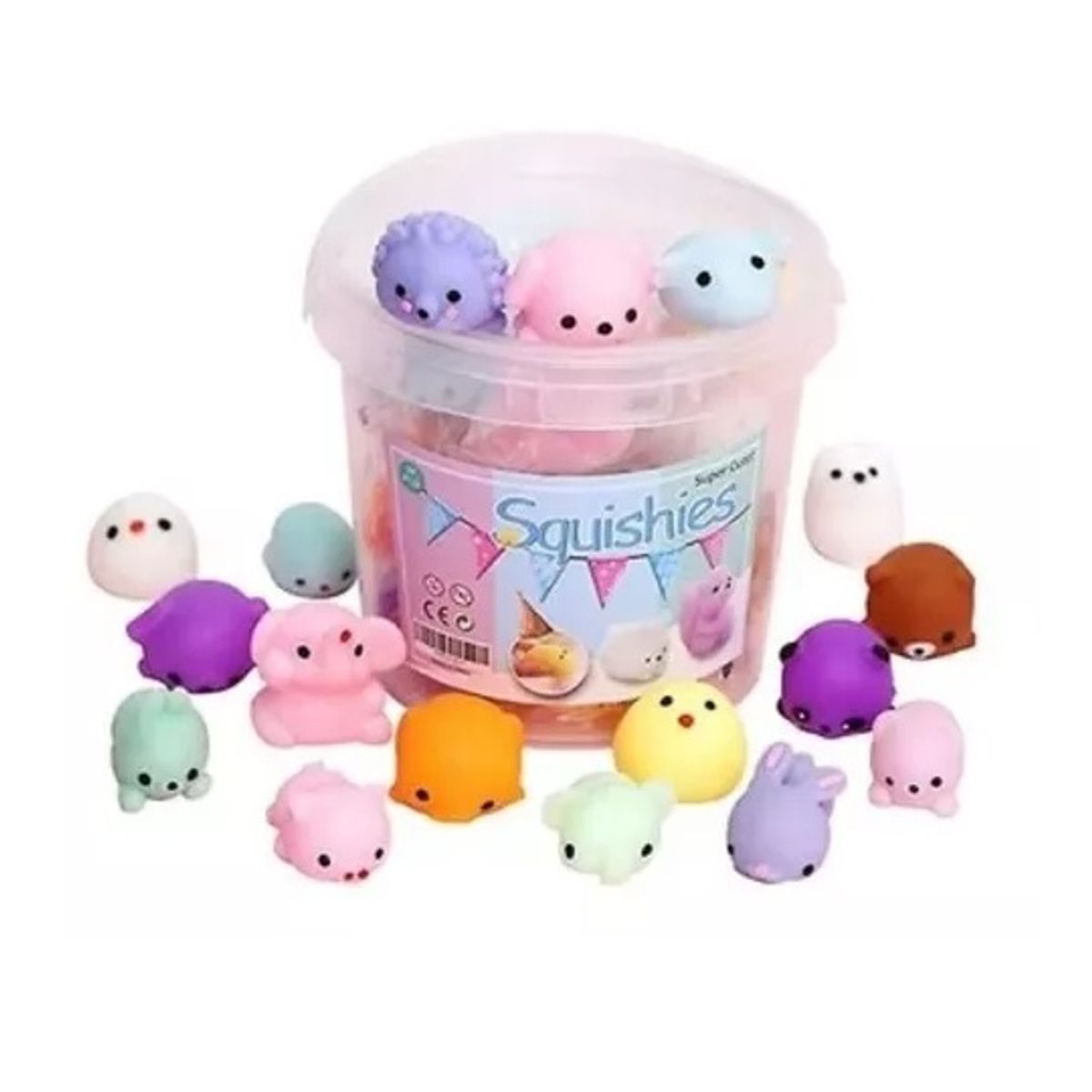 OEM - Pack Balde 36 Unidades Squishys Antiestress Juguete Surtidos