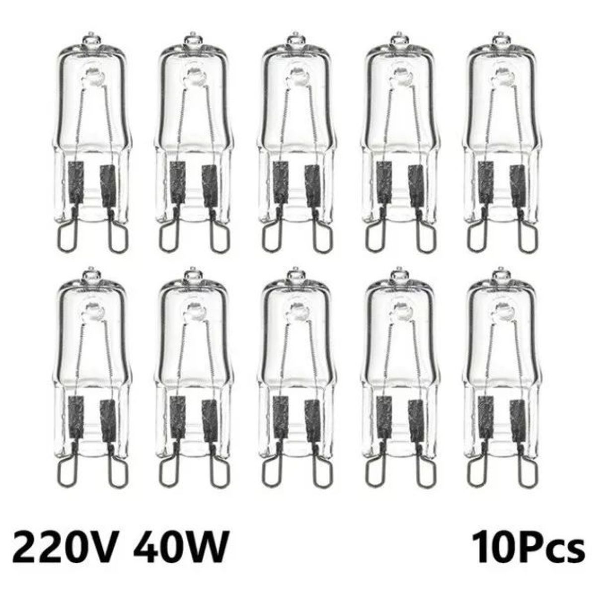 KUANGYE - Pack 10 Bombillas Halógenas Led G9 Eco 40w