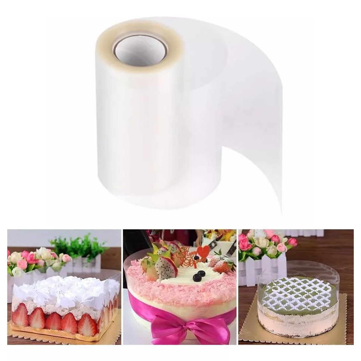 KUANGYE - Rollo Acetato Repostería - 12 Cms De Alto Y 50 Mtrs Largo