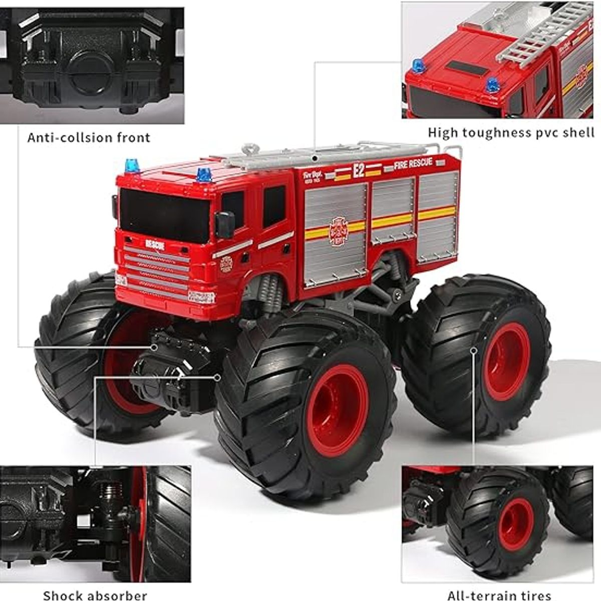 OEM - Camion De Bombero Luces Sonidos monster truck Recargable