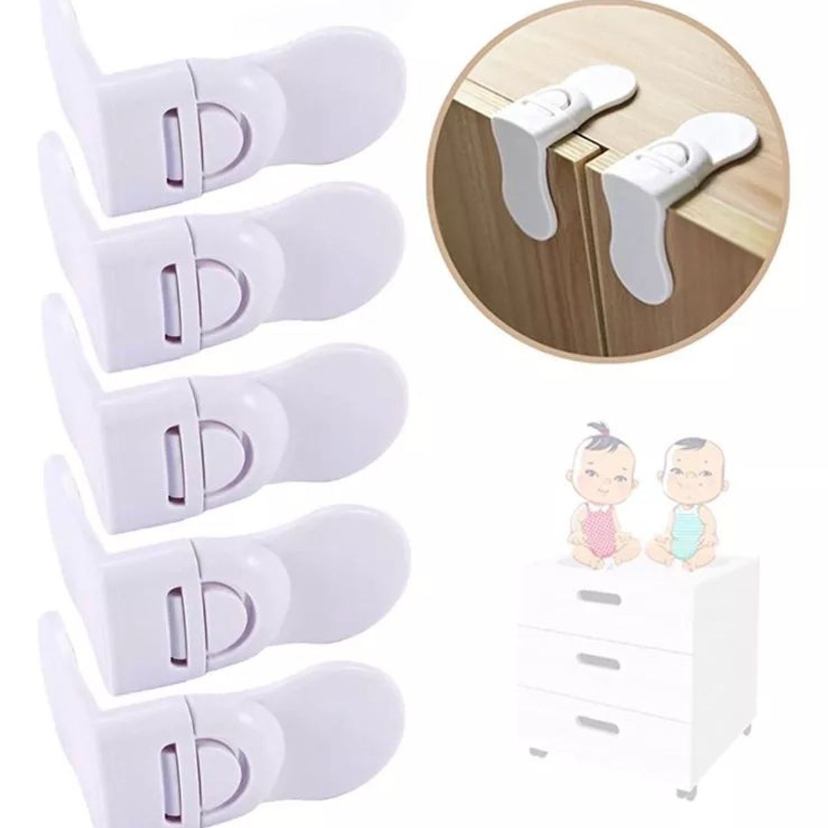 KUANGYE - Pack 5 Seguros Multiuso Niños Puertas Cajones Muebles