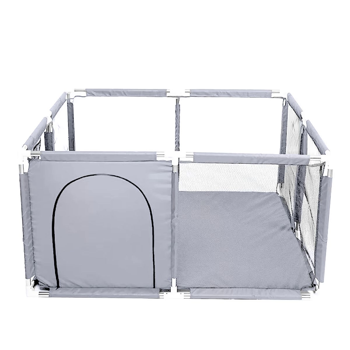 MON PETIT - Corral de Seguridad Bebe Con Aro 126x126 Cm Gris