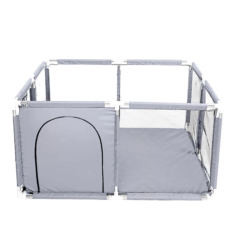 MUNDO ONLINE - Corral de Seguridad Bebe Con Aro 126x126 Cm Gris