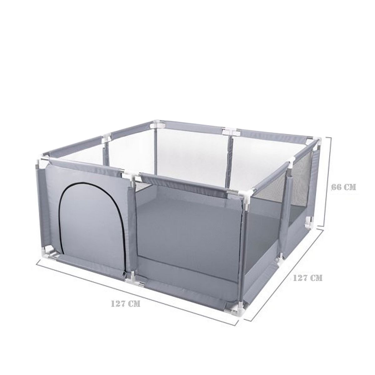 MON PETIT - Corral de Seguridad Bebe Con Aro 126x126 Cm Gris