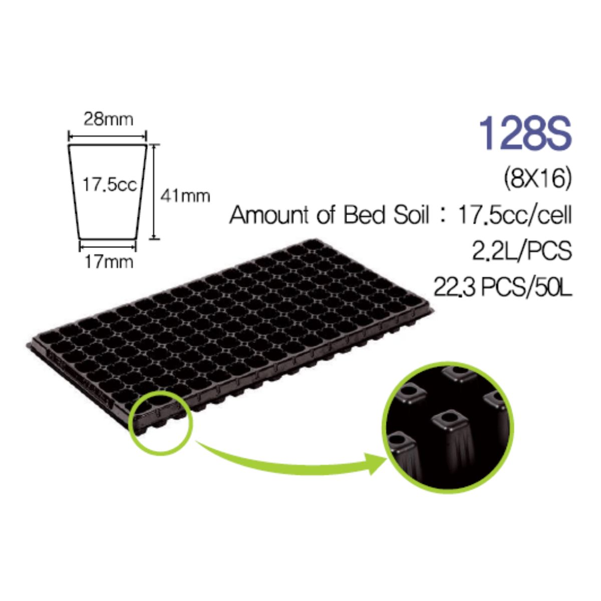 GENERICO - Almaciguera 128 cavidades (10unidades)