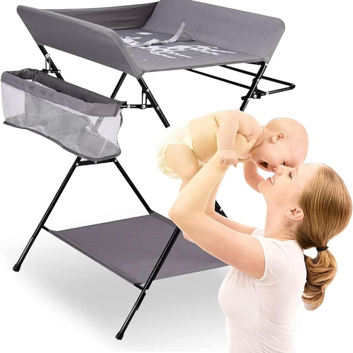 GENERICO - Mudador Pañales Bebé Portátil Plegable Con Ruedas