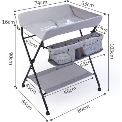 Imagen 2 del producto Mudador Pañales Bebé Portátil Plegable Con Ruedas