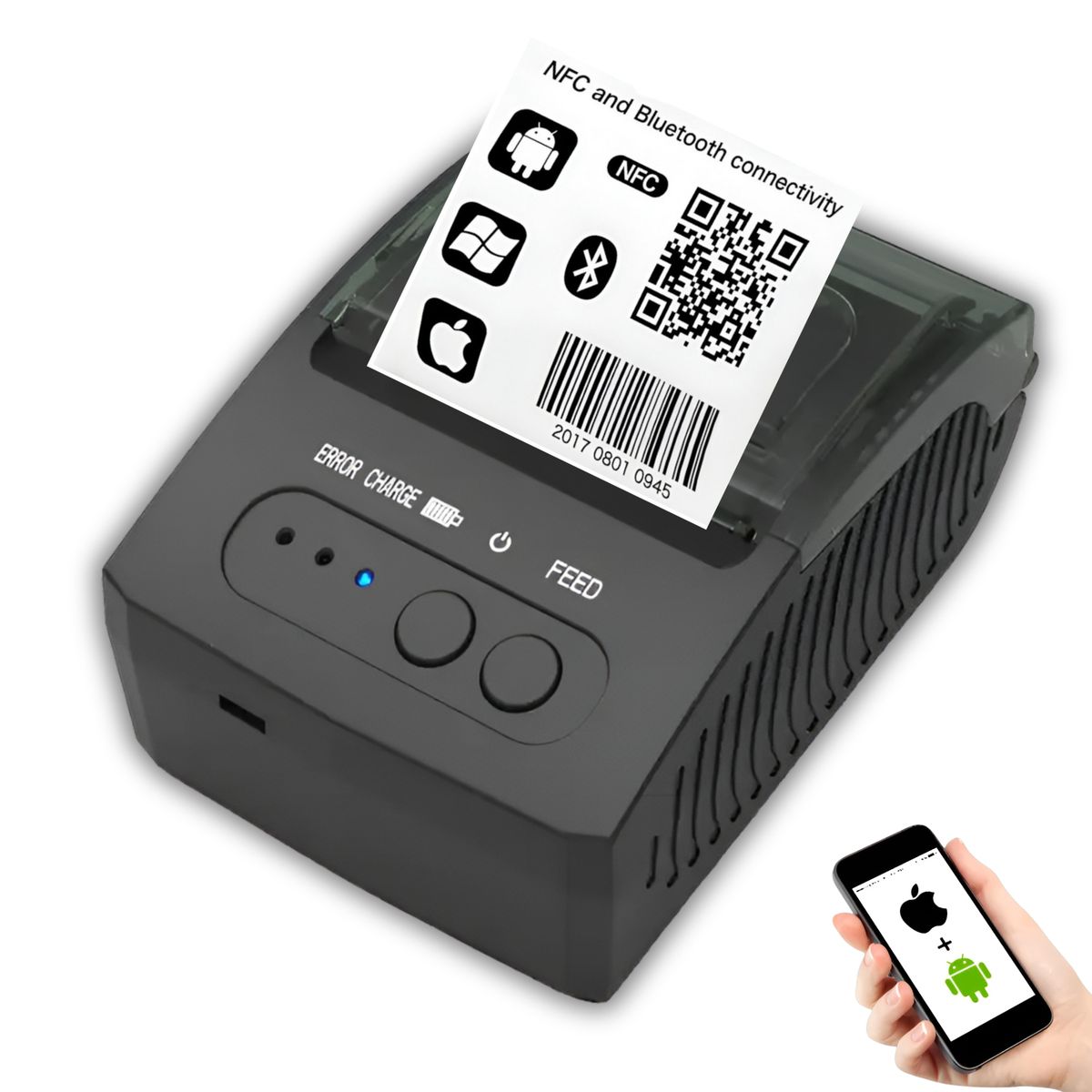 UTEK - Impresora Térmica Portátil 58mm para Smartphone BT UT-PRT58B