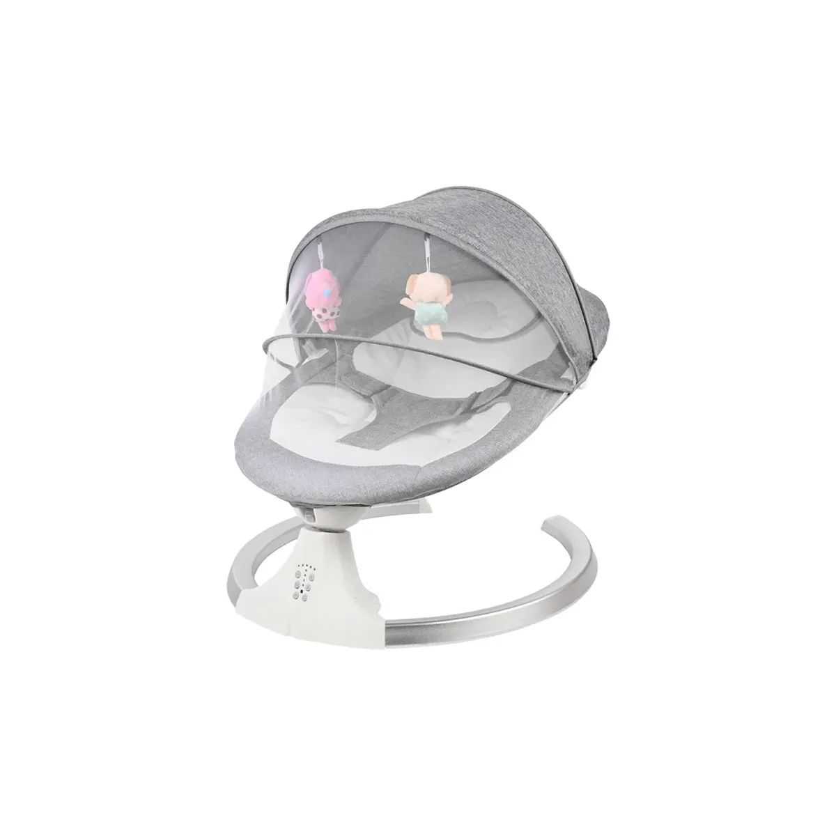 MON PETIT - Silla Mecedora Eléctrica Inteligente Bebés Multifunción Gris Liso