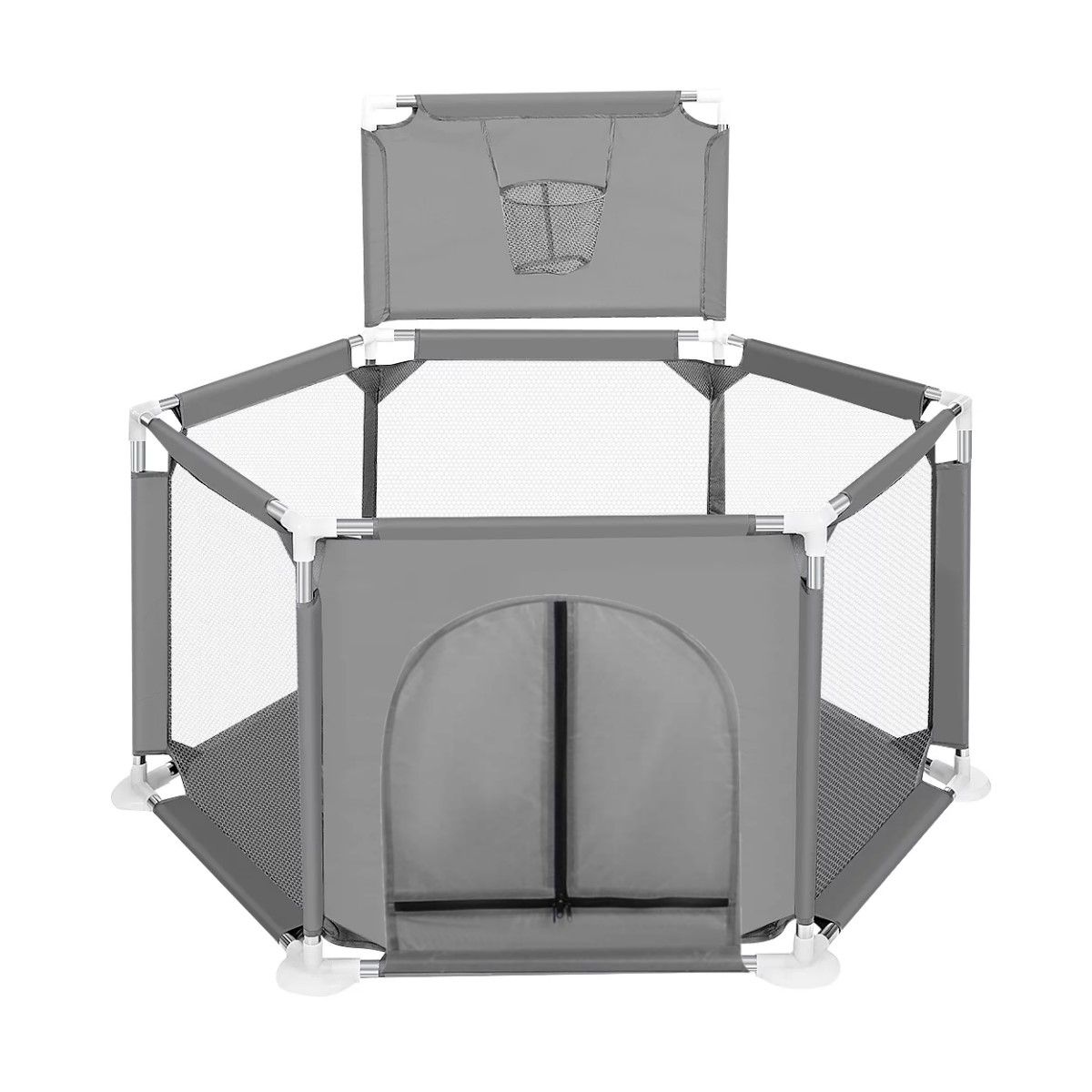 MUNDO ONLINE - Corral de Seguridad Bebe hexagonal con Aro Gris