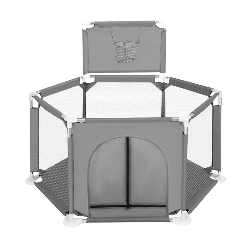 MUNDO ONLINE - Corral de Seguridad Bebe hexagonal con Aro Gris