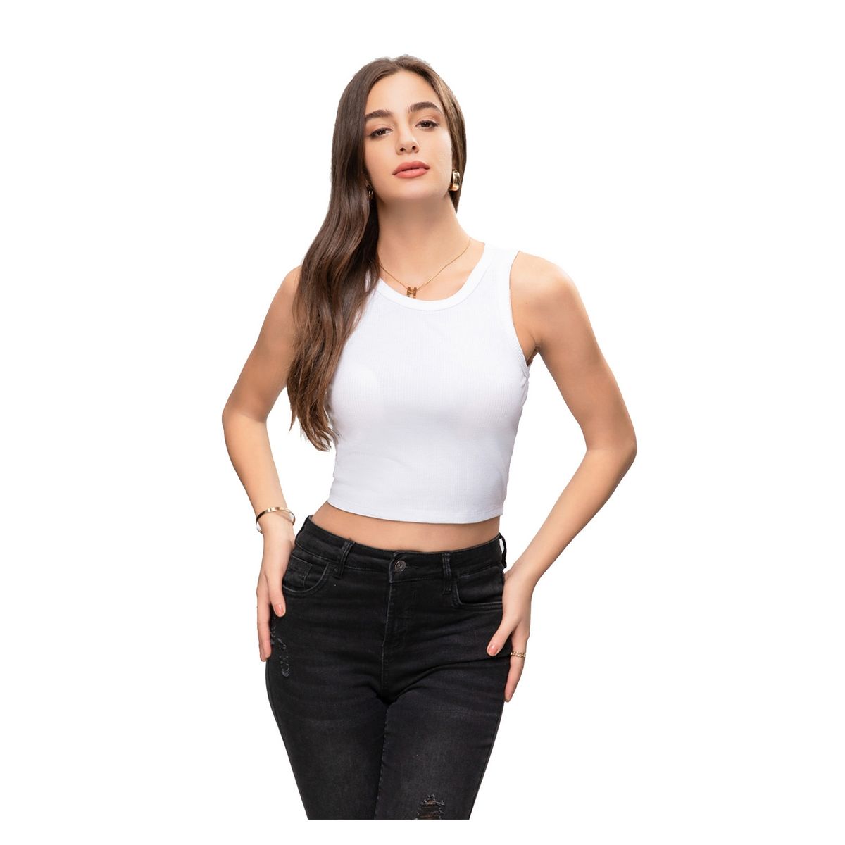 FASHION'S PARK - Polera Mujer Básica Lisa Blanco Fashion's Park