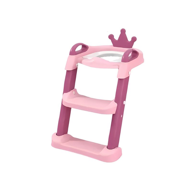 MUNDO ONLINE - Escalera Asiento Adaptador De Baño Pelela Niños Rosada