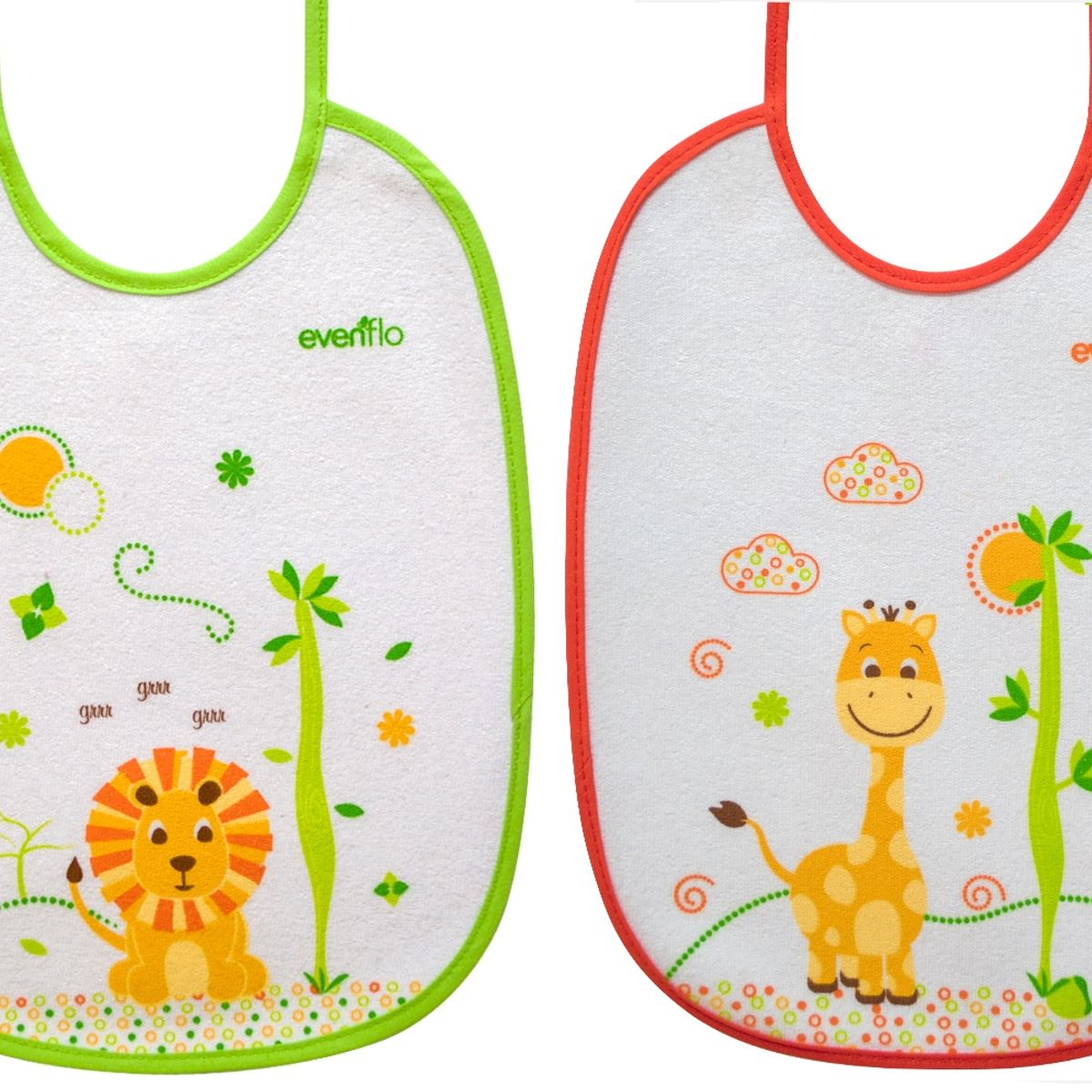 EVENFLO - PACK 2 BABEROS ANIMALES EVENFLO +3 MESES