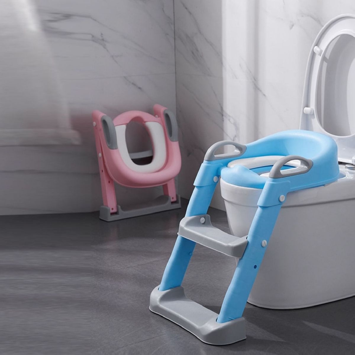 MON PETIT - Escalera Asiento Adaptador De Baño Escalera Pelela Celeste